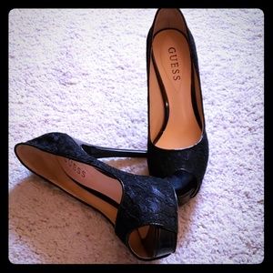 Guess peep-toe high heels